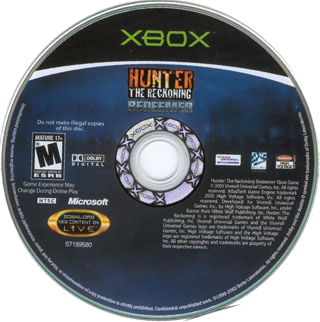 Hunter - The Reckoning Redeemer (USA) Game Disc